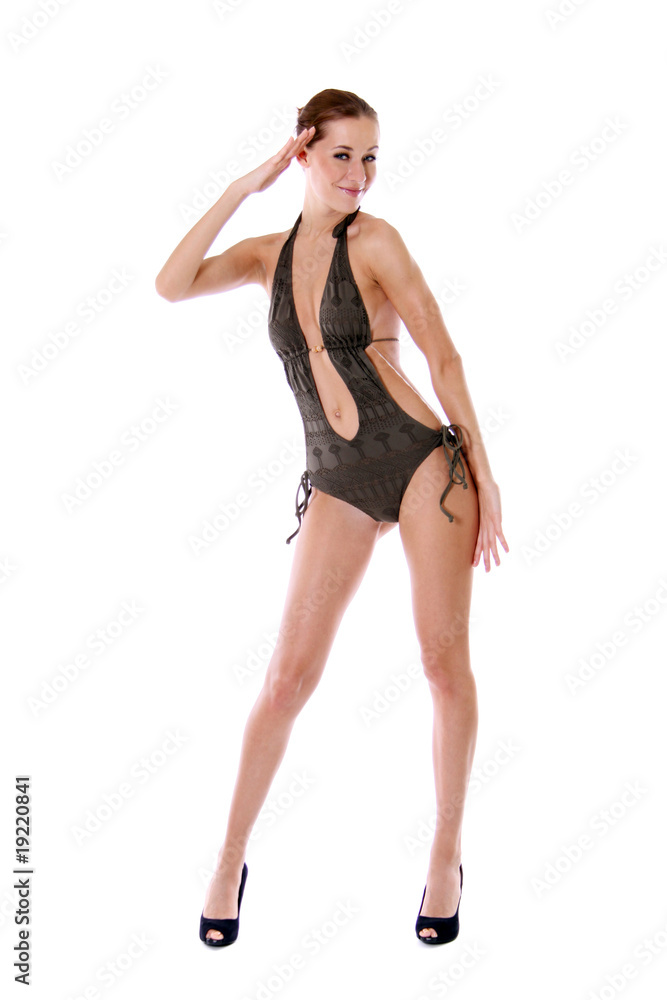 young woman in bikini, isolated on white background young woman in bikini, isolated on white background