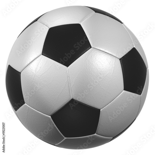 leather soccer ball high resolution isolated on a white