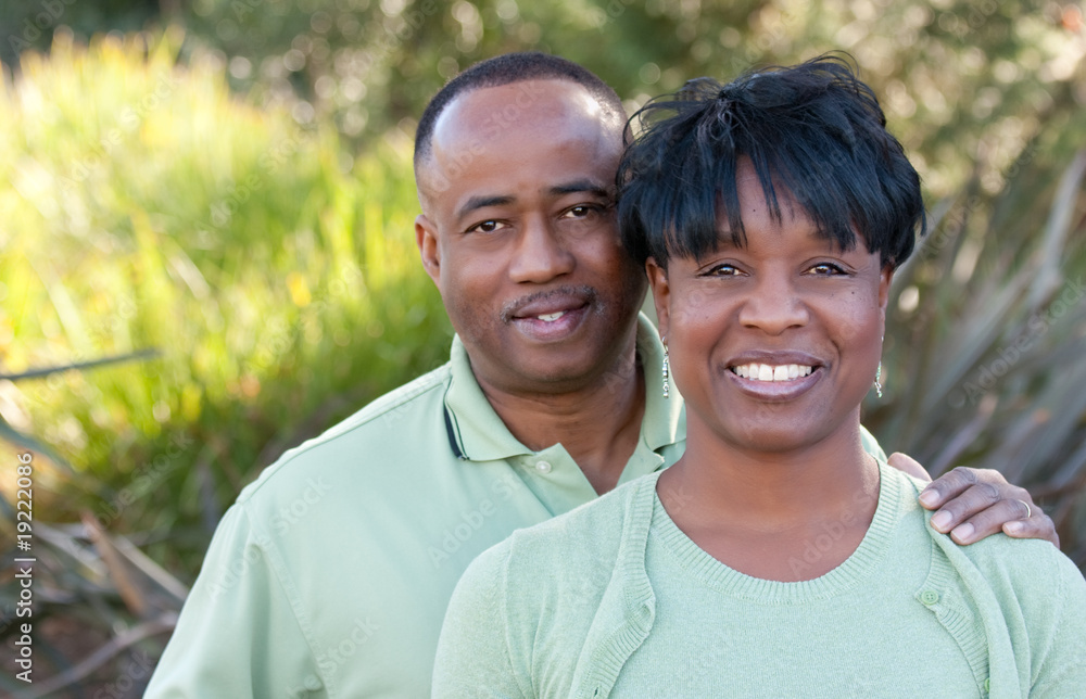 Attractive Happy African American Couple in the Park Attractive Happy African American Couple in the Park