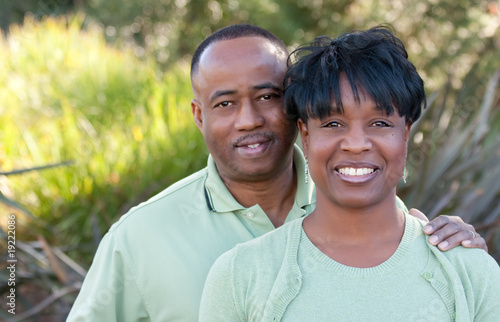 Attractive Happy African American Couple in the Park
