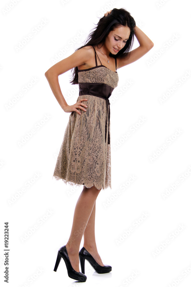 Full length of a beautiful young lady in dress Full length of a beautiful young lady in dress