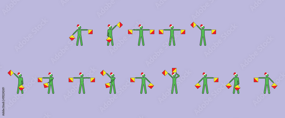 Merry Christmas message using semaphore flags