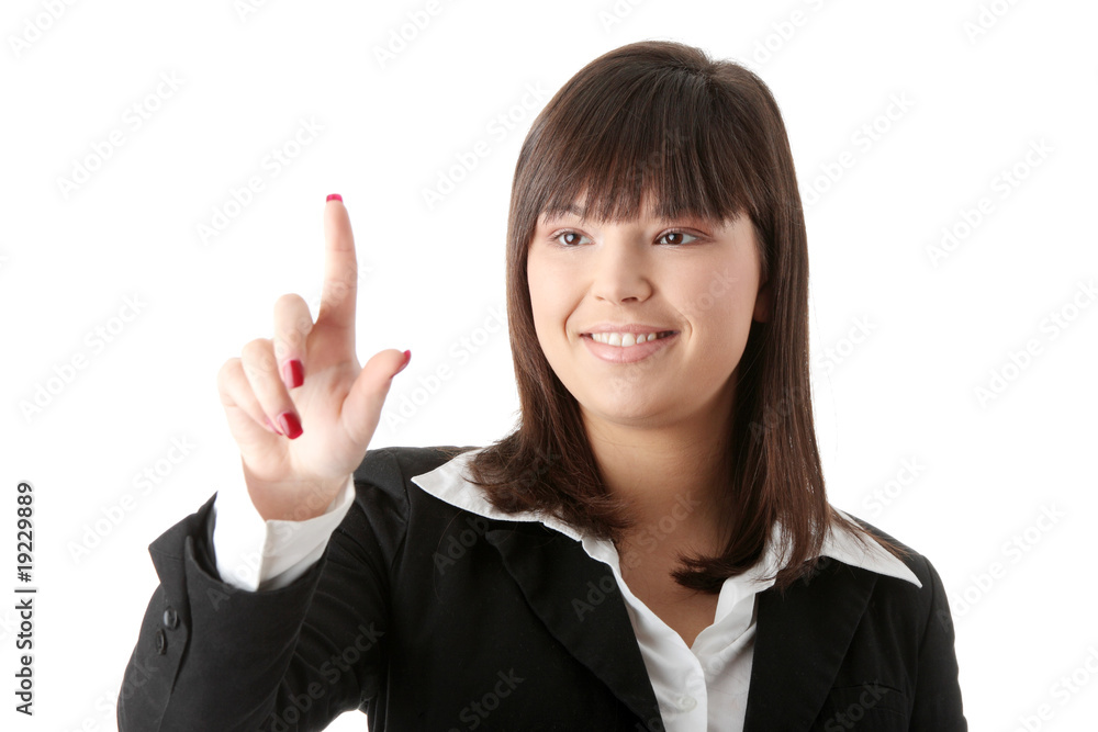 Beautiful businesswoman making choice Beautiful businesswoman making choice