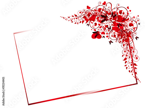 floral red frame