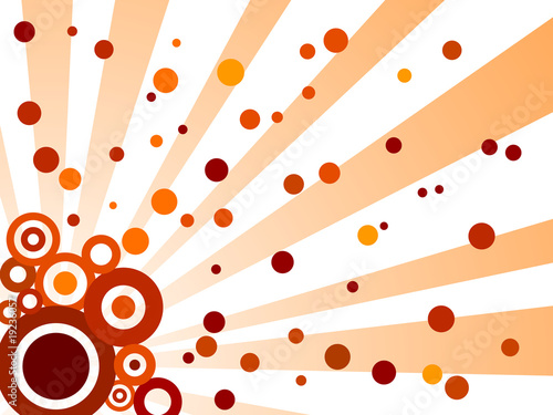 retro abstract background with red sunrays