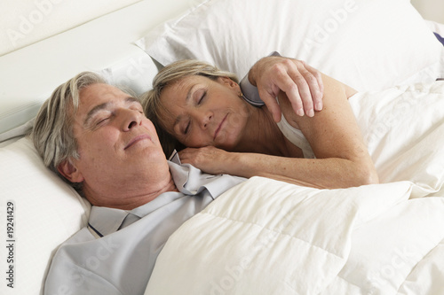 Seniors couple sleeping photo