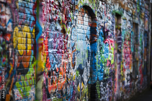 Colorful graffiti wall