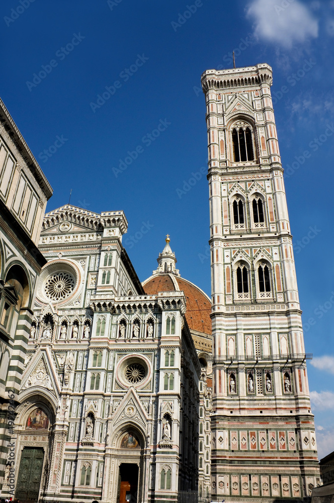Campanile and cupola of Il Duomo in Florence, Italy.