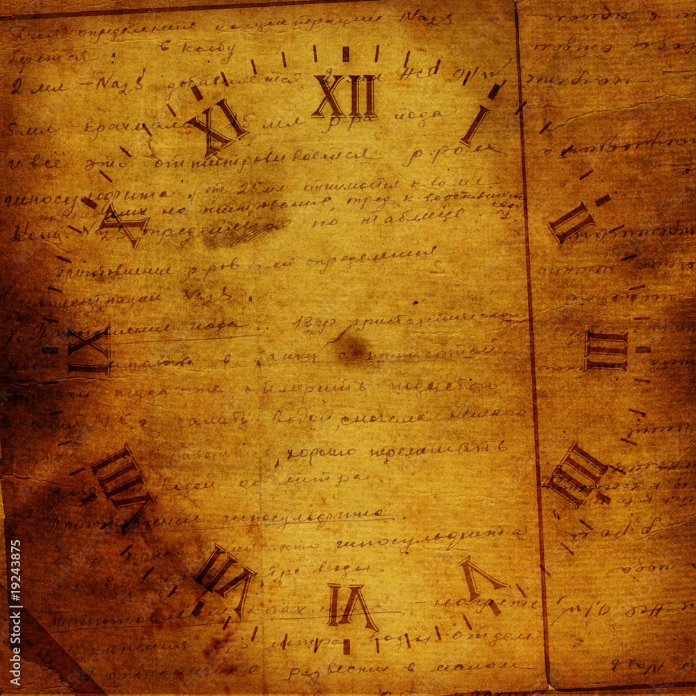 Fototapeta premium Old grunge paper with writing calligraphic handwriting