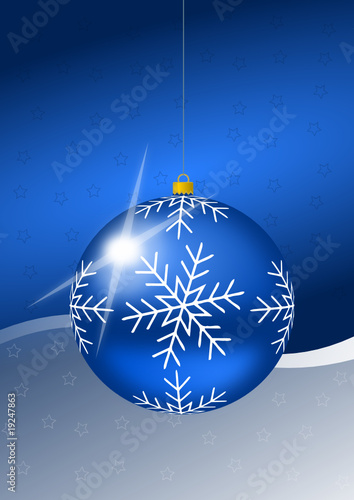 christmas decoration with glass ball and snowflakes