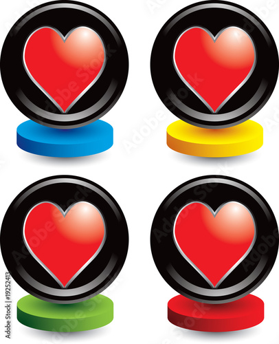 heart with rose colored discs