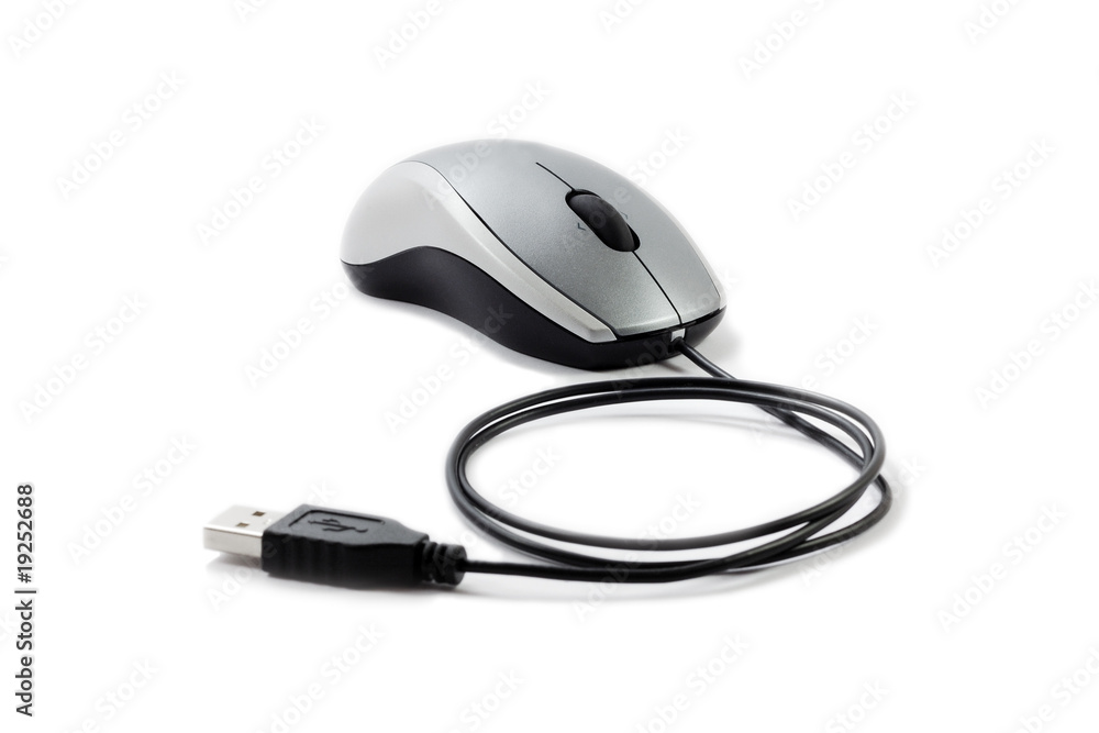Modern computer optical wheel mouse isolated on white background Modern computer optical wheel mouse isolated on white background