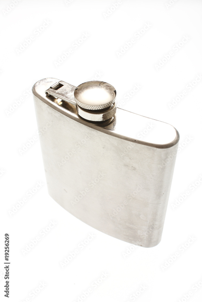 A stainless steel flash used to hold liquor for personal use. A stainless steel flash used to hold liquor for personal use.