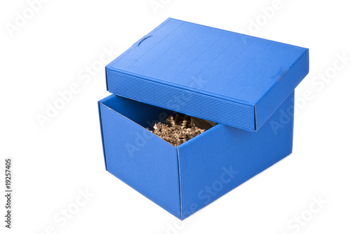 Blaue Schachtel mit Füllung