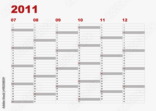 Kalender 2011: 2. Halbjahr