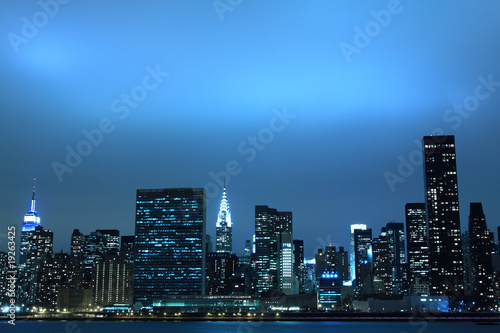 New York City skyline at Night Lights, Midtown Manhattan