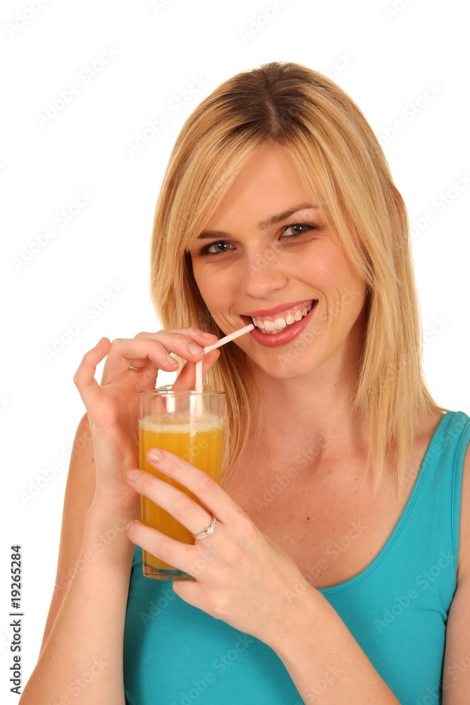 Pretty Girl Drinking Orange Juice Pretty Girl Drinking Orange Juice