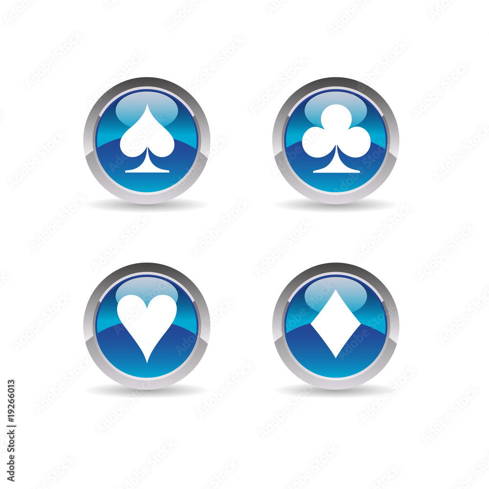 Icon card games - Jeux de cartes, trefle, carreau, pique, coeur Icon card games - Jeux de cartes, trefle, carreau, pique, coeur