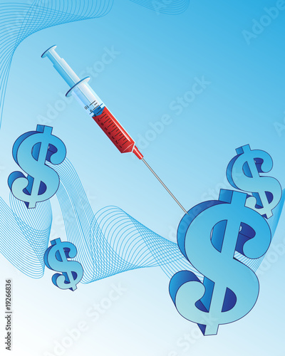 Dollar sign on the abstract background