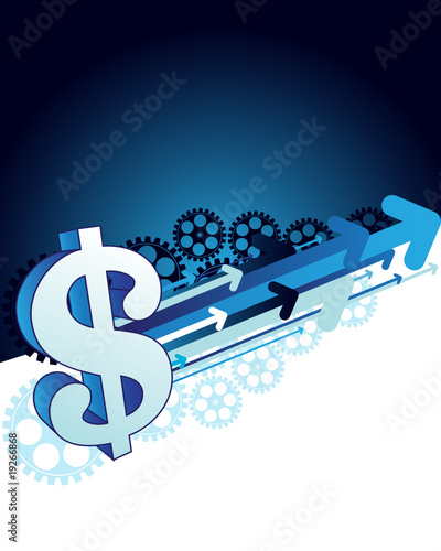 Dollar sign on the abstract background