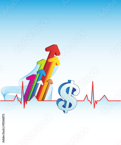 Dollar sign on the abstract background