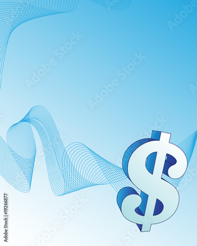 Dollar sign on the abstract background