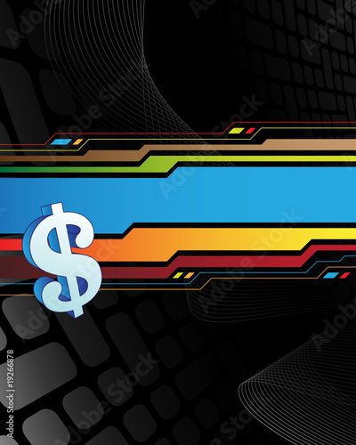 Dollar sign on the abstract background