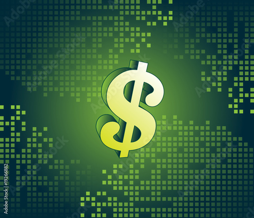Dollar sign on the abstract background