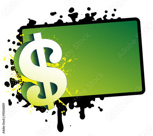 Dollar sign on the abstract banner