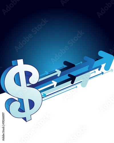 Dollar sign on the abstract background