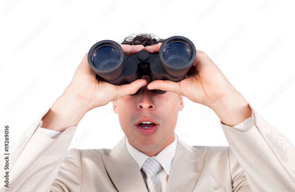 Suprised ethnic businessman looking to the future Suprised ethnic businessman looking to the future