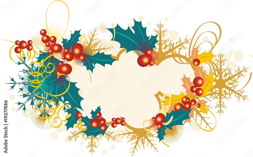 Naklejka premium Winter Panel with Snowflakes