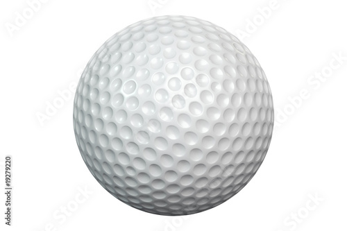 Photography White golf ball isolated including clipping path
