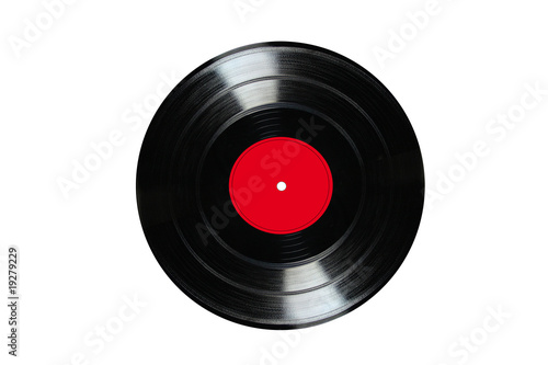 Vinyl 33rpm record with red label
