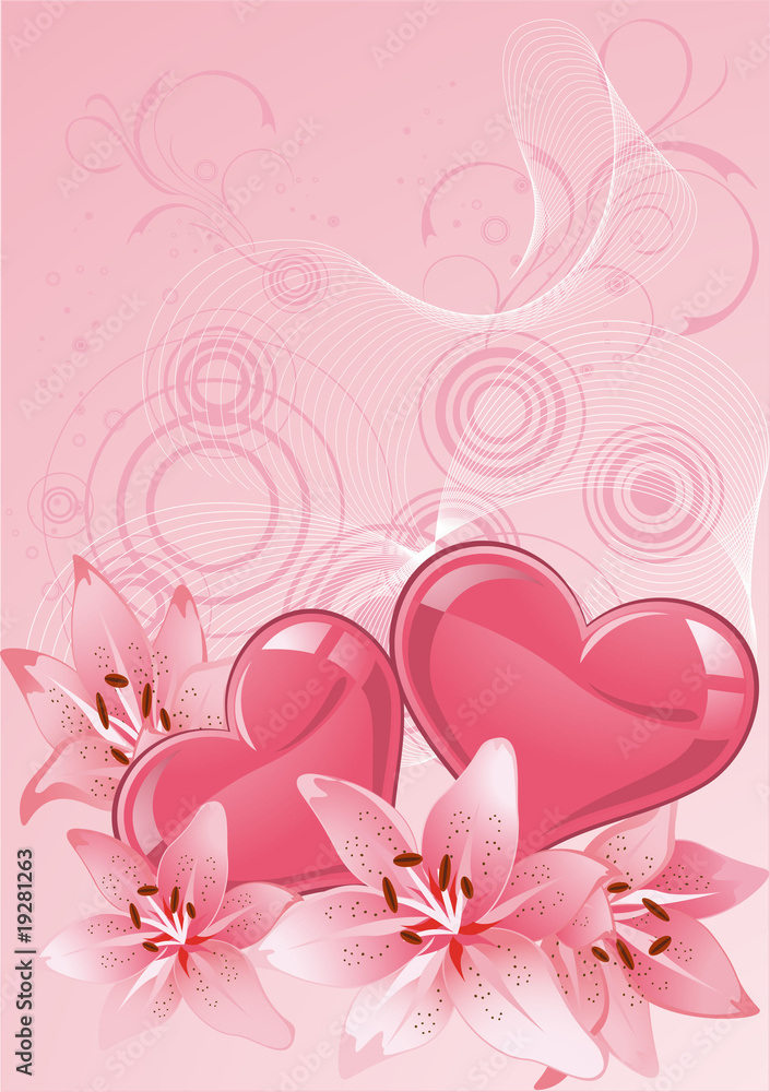 Valentines Day design pink. Vector illustration. Valentines Day design pink. Vector illustration.