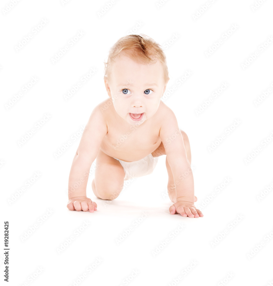 crawling baby boy in diaper crawling baby boy in diaper
