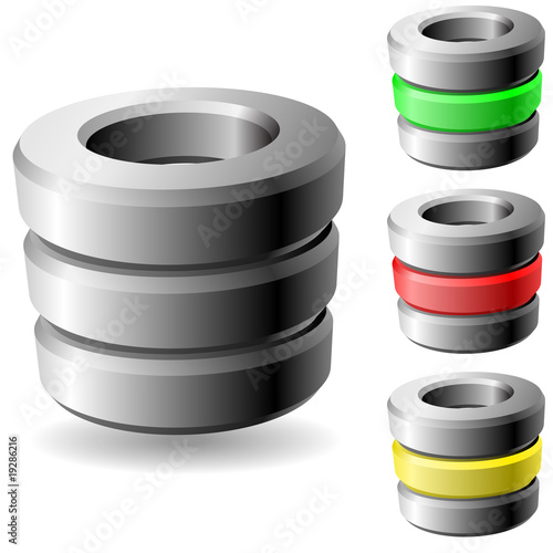 Database 3D vector icon isolated on white background.