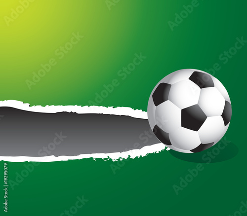 soccer ball green ripped banner