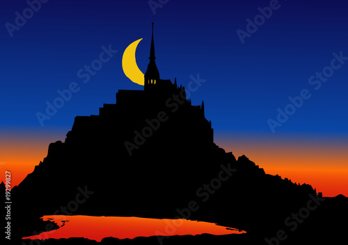 Notturno a Mont Saint Michel - Normandia - Francia