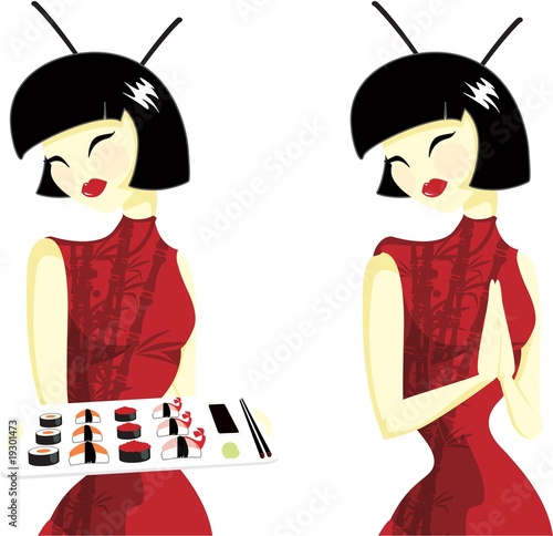 women and sushi