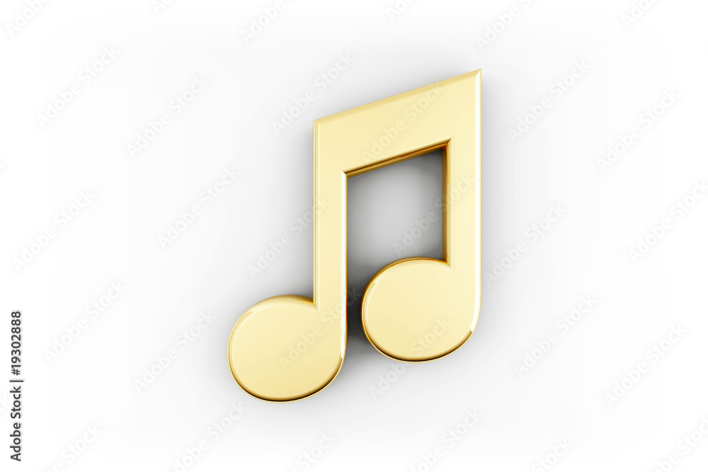 Naklejka premium Musiknote gold