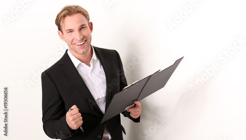 Wallpaper Mural Business Mann mit Klemmbrett Torontodigital.ca