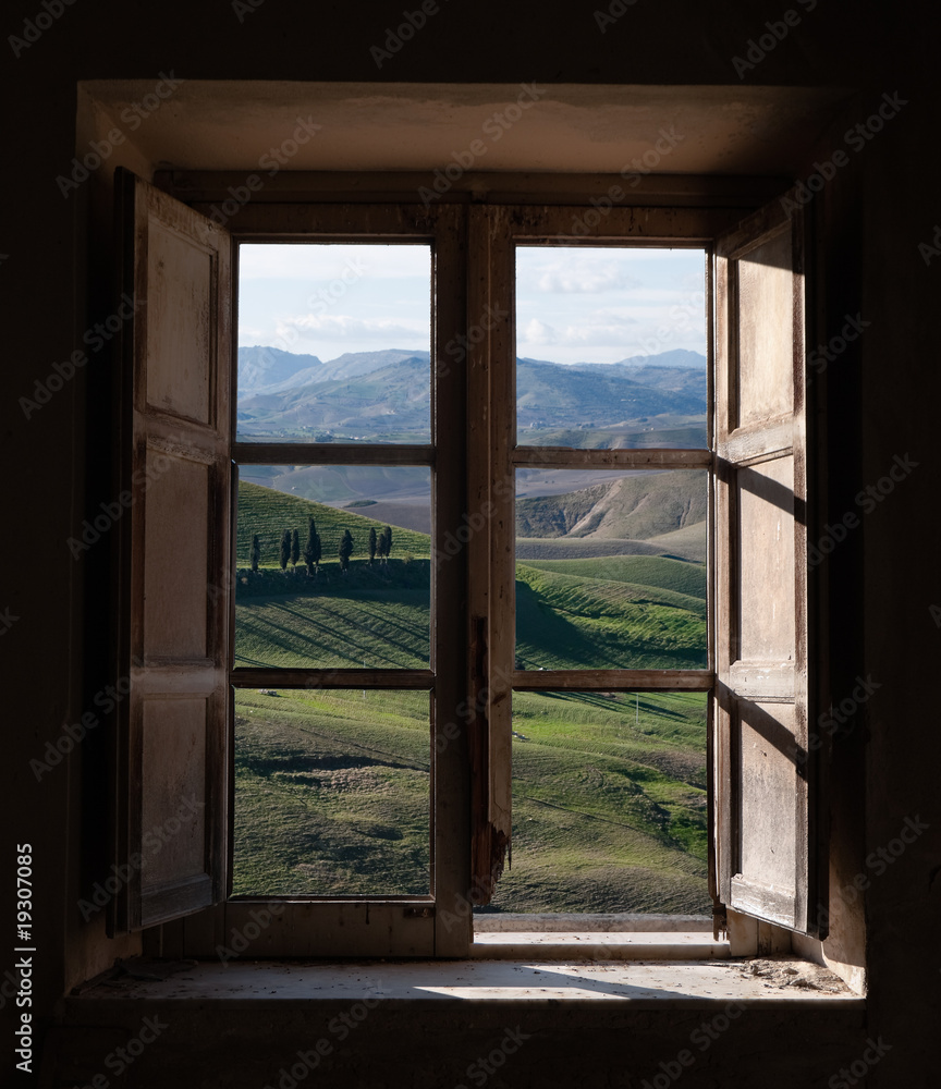 Fototapeta premium landscape trough the window