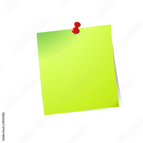 reminder note with red push pin