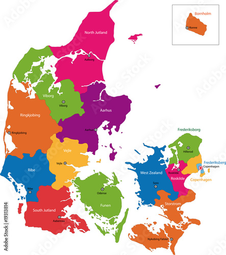 Map of administrative divisions of Denmark