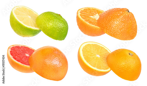 Set of citrus fruit.