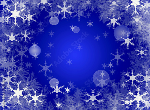 Abstract Christmas card with ice and snowflakes