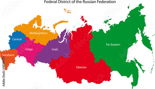 Obraz na płótnie Color regions of the Russian Federation