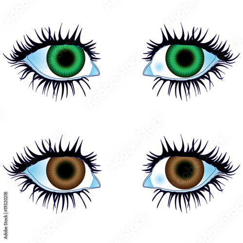 Eyes colored green brown