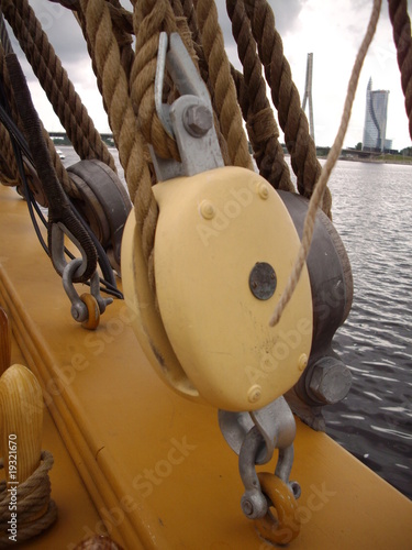 Detail of sailing ship photo